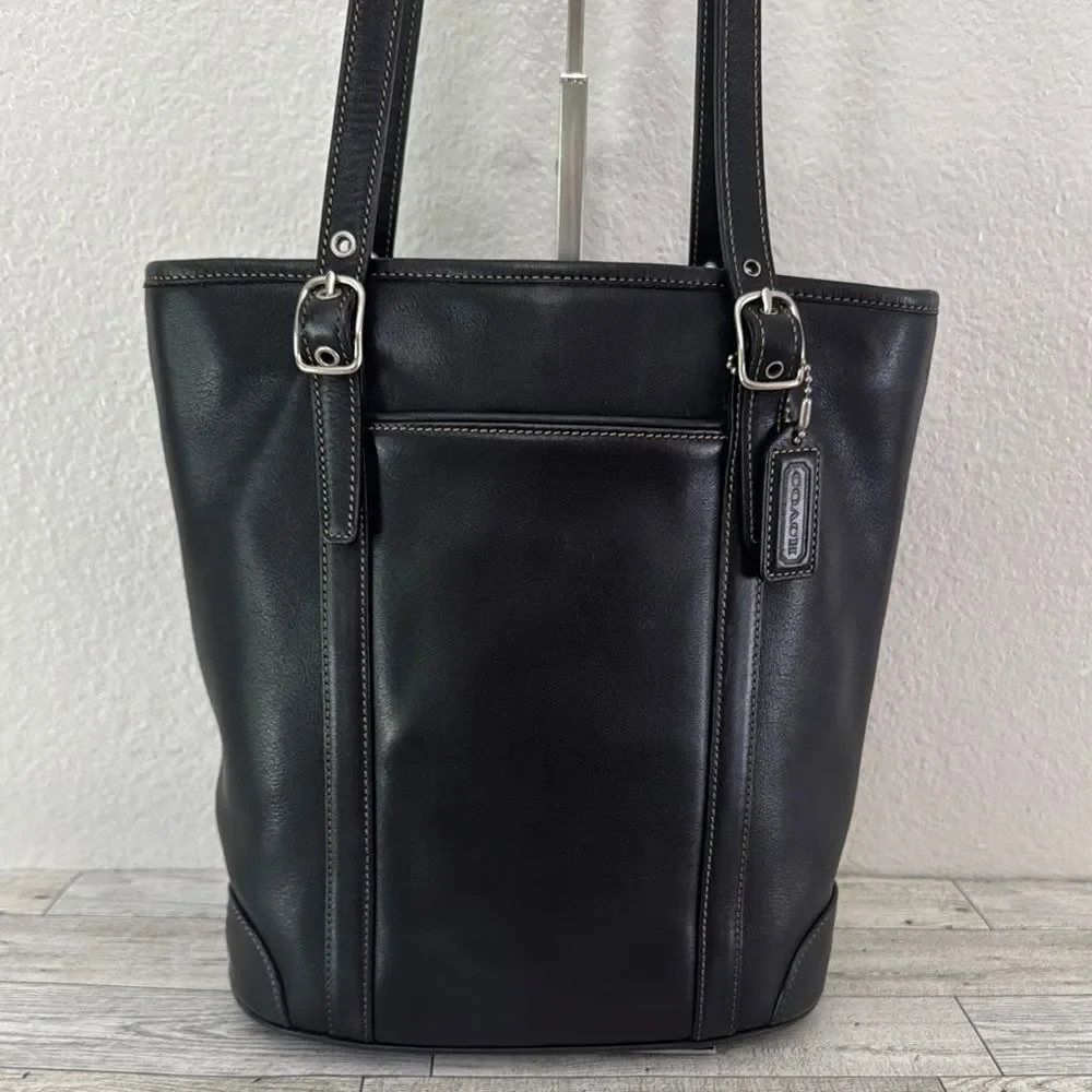 Coach Vintage Hampton Legacy Black Leatherware Tote